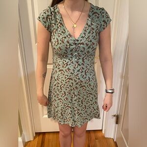 Sabrina Carpenter x AERO Floral Peasant Mini Sundress